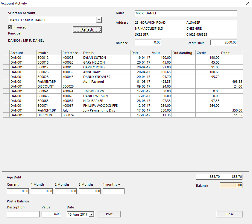 Account Activity